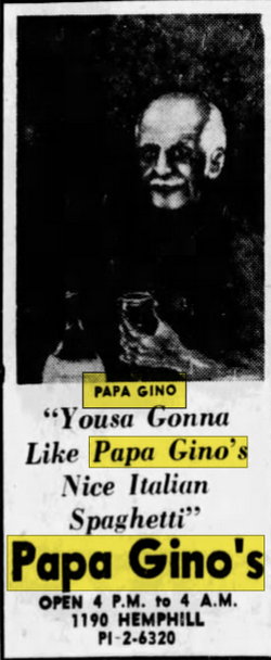 Papa Ginos - Dec 03 1967 Article (newer photo)